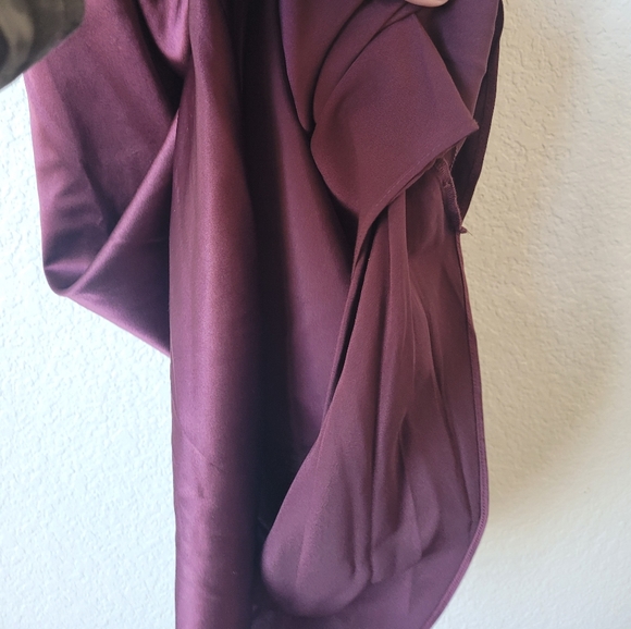 NWT Veronica Beard Casela Ruched Stretch-Silk Dress Color Dark Fig Size 2 - Picture 10 of 16